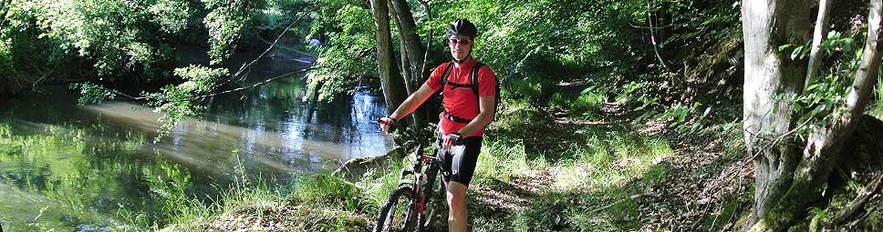 Entlang der Sinn mit dem Mountainbike