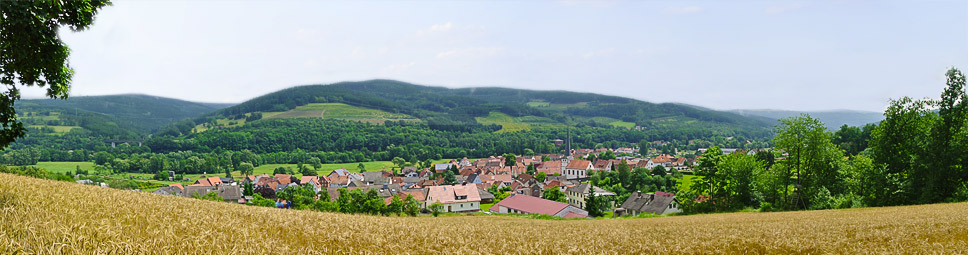 Ausblick von den Anhöhen über Mittelsinn