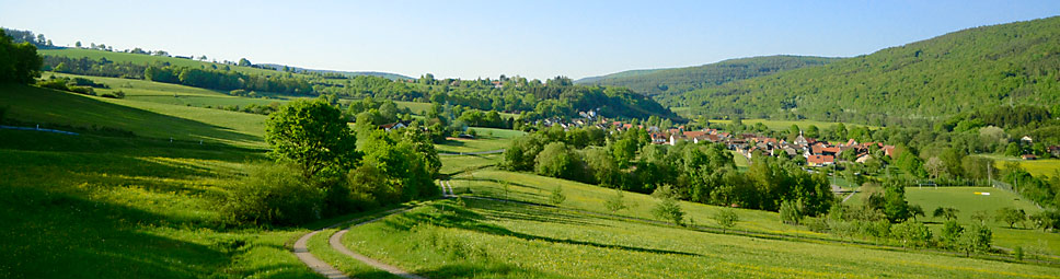 Blick vom Zollberg in das Sinntal bei Schaippach 