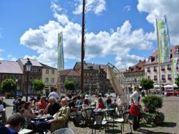 Eiscafe´s auf dem Markplatz in Hammelburg