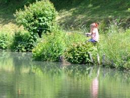 Angeln in schöner Natur des Spessarts