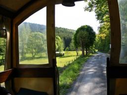 Blick zurück aus der Kutsche