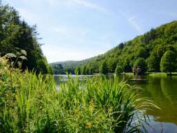 Pause am Sindersbachsee im Spessart