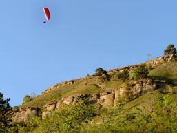 Gleitschirmfliegen im Maintal bei Gambach