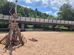 Am Flüsschen Sinn in Rieneck Stadtstrand an der Sinn