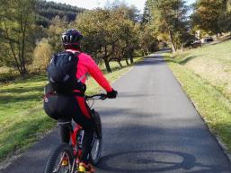 Einradeln vor den Bergen des Spessarts