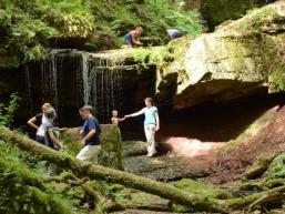 Freiluft-Dusche am Trettsteinwasserfall 